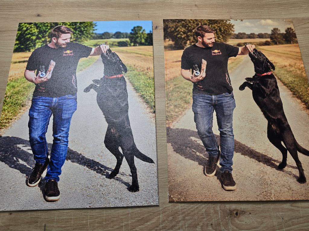 Personalisierte Fotoleinwand mit eigenem Foto | Normal oder Vintage Retro Look | Leinwand mit Wunschbild | Fotogeschenk