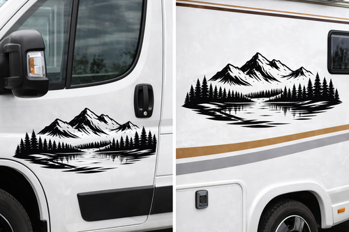 Bergpanorama – Aufkleber für Auto & Wohnmobil