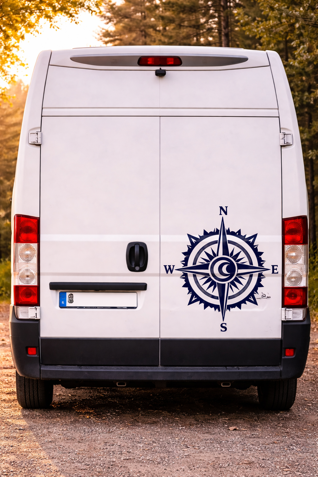 Kompass Aufkleber Windrose Auto Wohnmobil – Outdoor Sticker Fahrzeug – Camping Vanlife Deko – Scheibenaufkleber Wetterfest