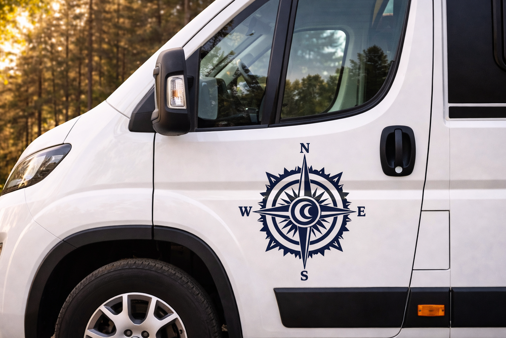 Kompass & Windrose – Aufkleber für Auto & Wohnmobil