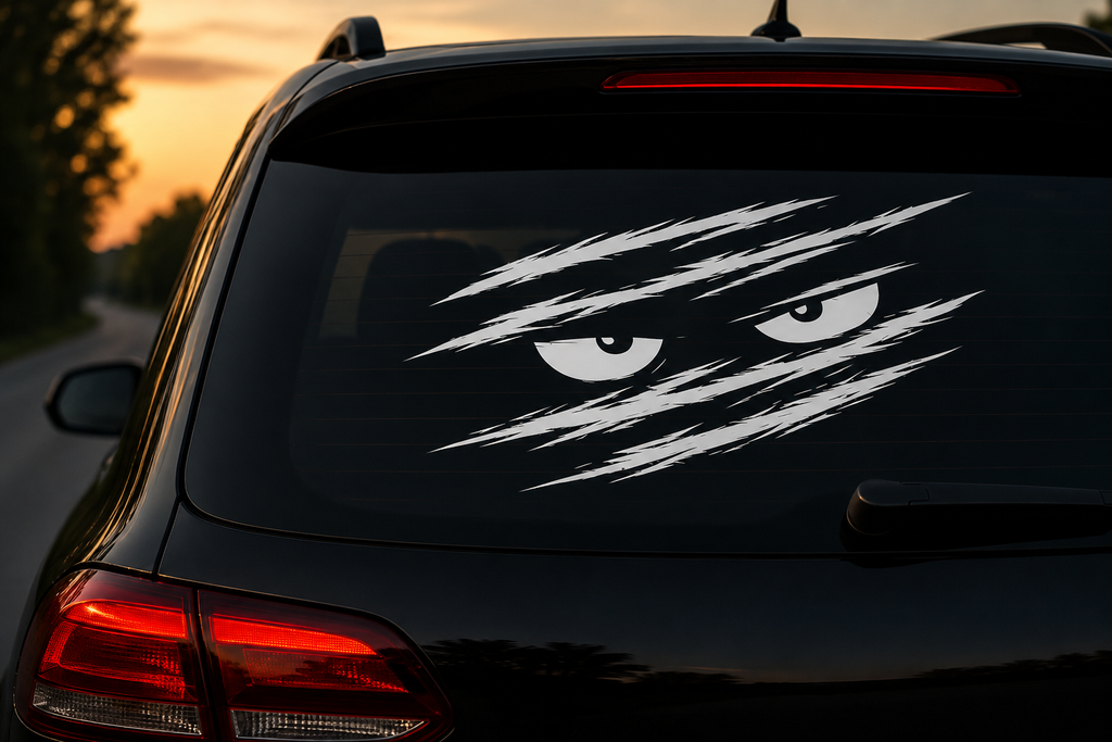 Monster Augen Autoaufkleber | Kratzspuren Sticker | Böser Blick Aufkleber | Auto Heckscheibe | Tuning Aufkleber | JDM Style | Wunschgröße