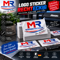 Rechteckige Aufkleber mit deinem Logo