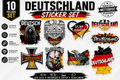 Deutschland Sticker Set – Auto Aufkleber Deutschland Flagge Adler Skull Iron Cross JDM Tuning Laptop Helm Wetterfest