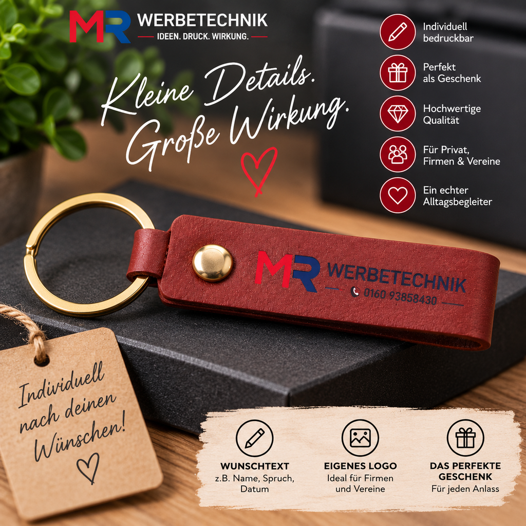 Personalisierter Schlüsselanhänger mit Wunschtext oder Logo – individuelles Geschenk mit Namen