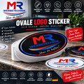Ovale Aufkleber mit deinem Logo