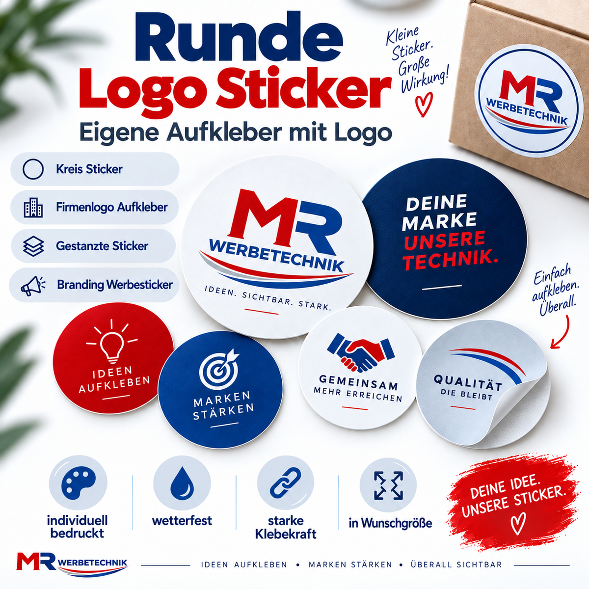Runde Aufkleber mit deinem Logo