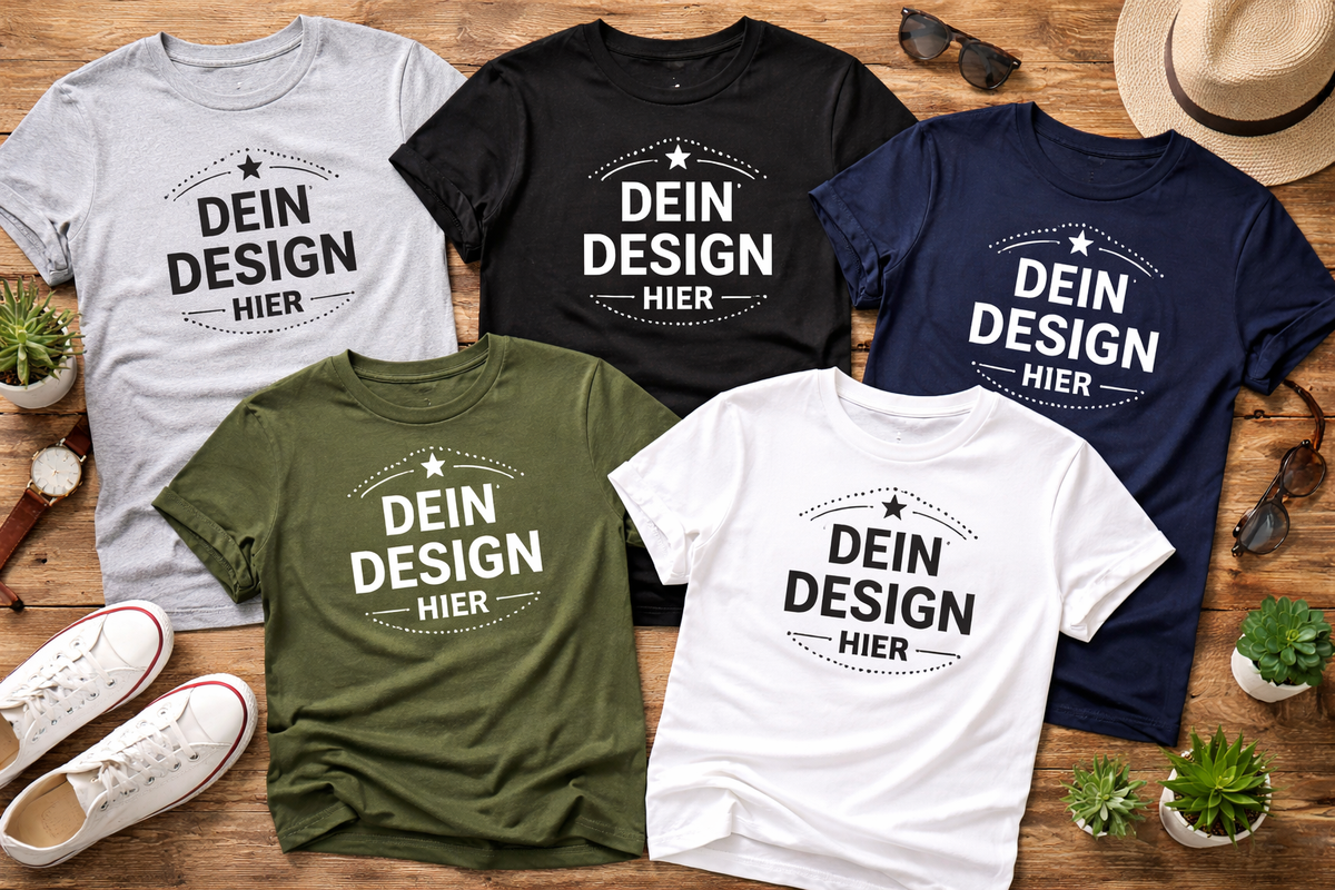 Personalisiertes T-Shirt mit eigenem Design – Wunschtext Shirt – Custom T Shirt – Geschenk für Männer & Frauen – Firmen Shirt