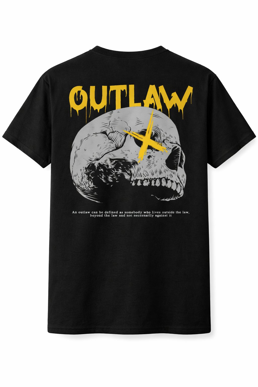 Outlaw Skull Sweatshirt – Totenkopf Rückenprint – Streetwear Pullover – Skull Graphic Sweater – Geschenk für Biker & Rock Fans